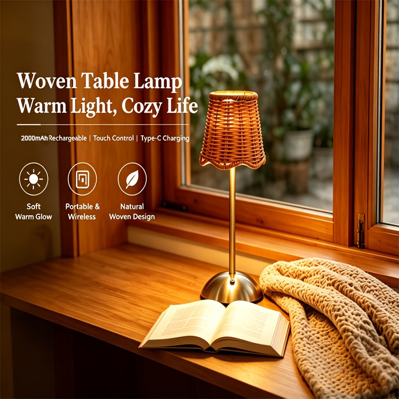 Bohemian Woven Rattan Art Tabl - Lighting Decor Home review and price