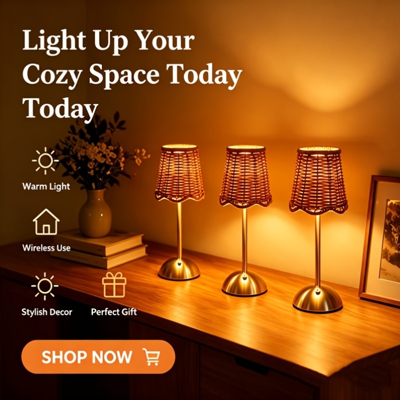 Bohemian Woven Rattan Art Tabl - Lighting Decor Home review and price