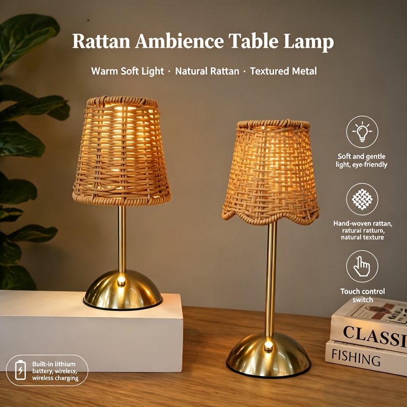 Bohemian Woven Rattan Art Tabl - Lighting Decor Home review and price