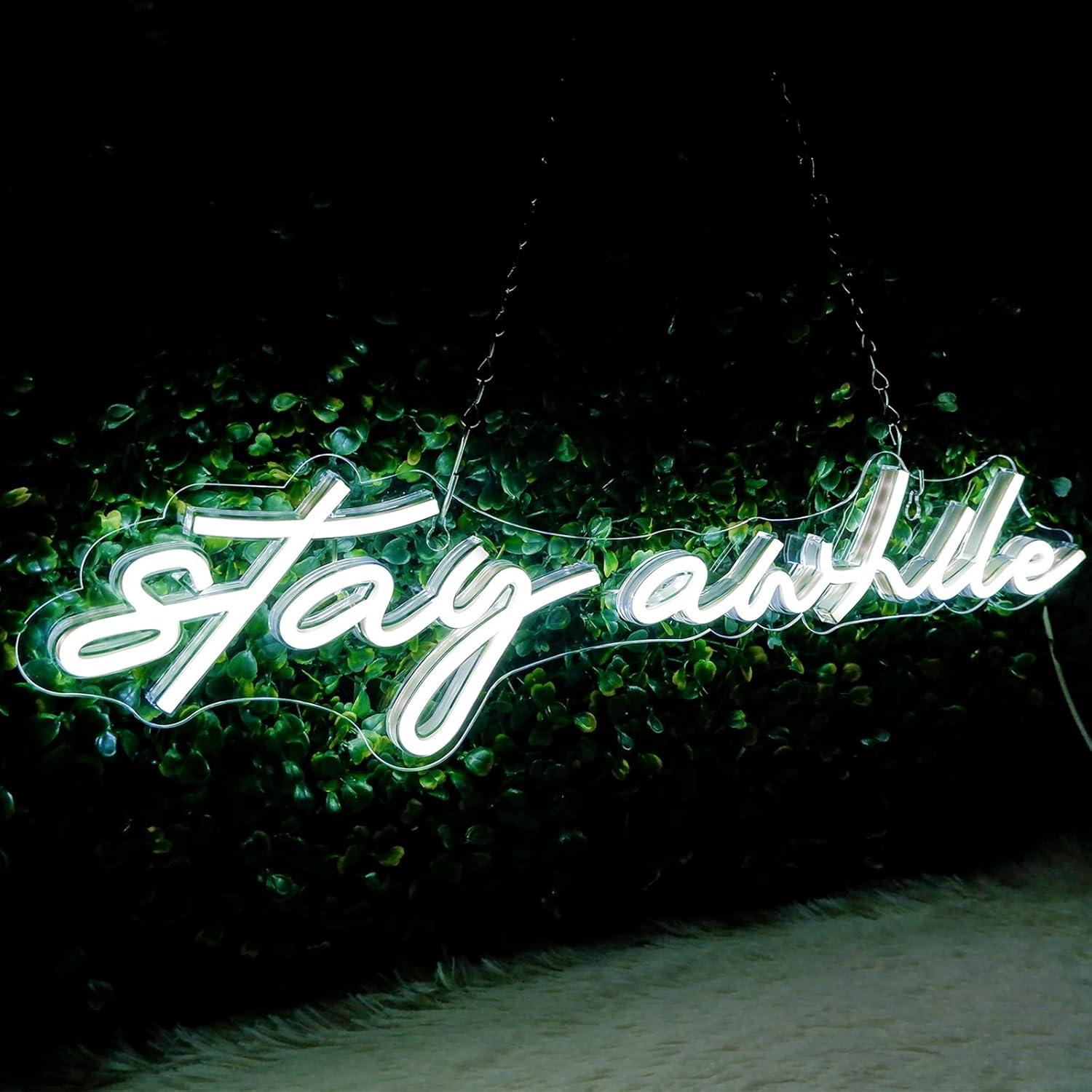 Stay Awhile Neon Signs USB Dim - Led Lighting Wall Decor review and price