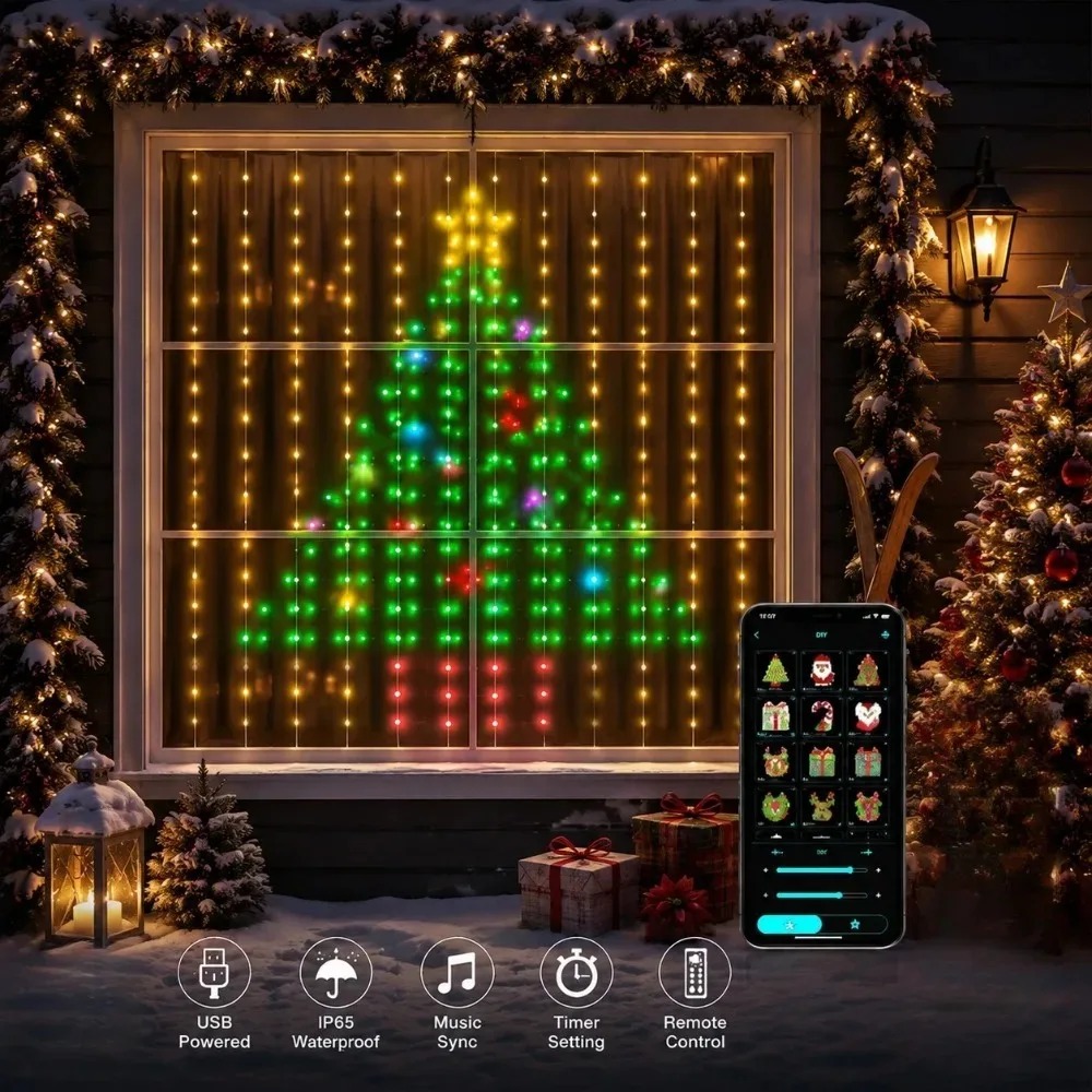 LED Christmas Curtain Lights C - Lighting Decor Home review and price