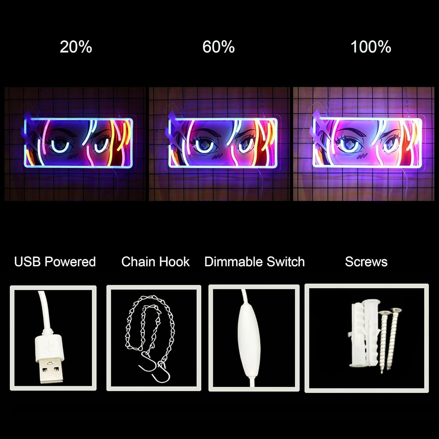Passionate Eyes Neon Sign USB  - Led Lighting Wall Decor review and price