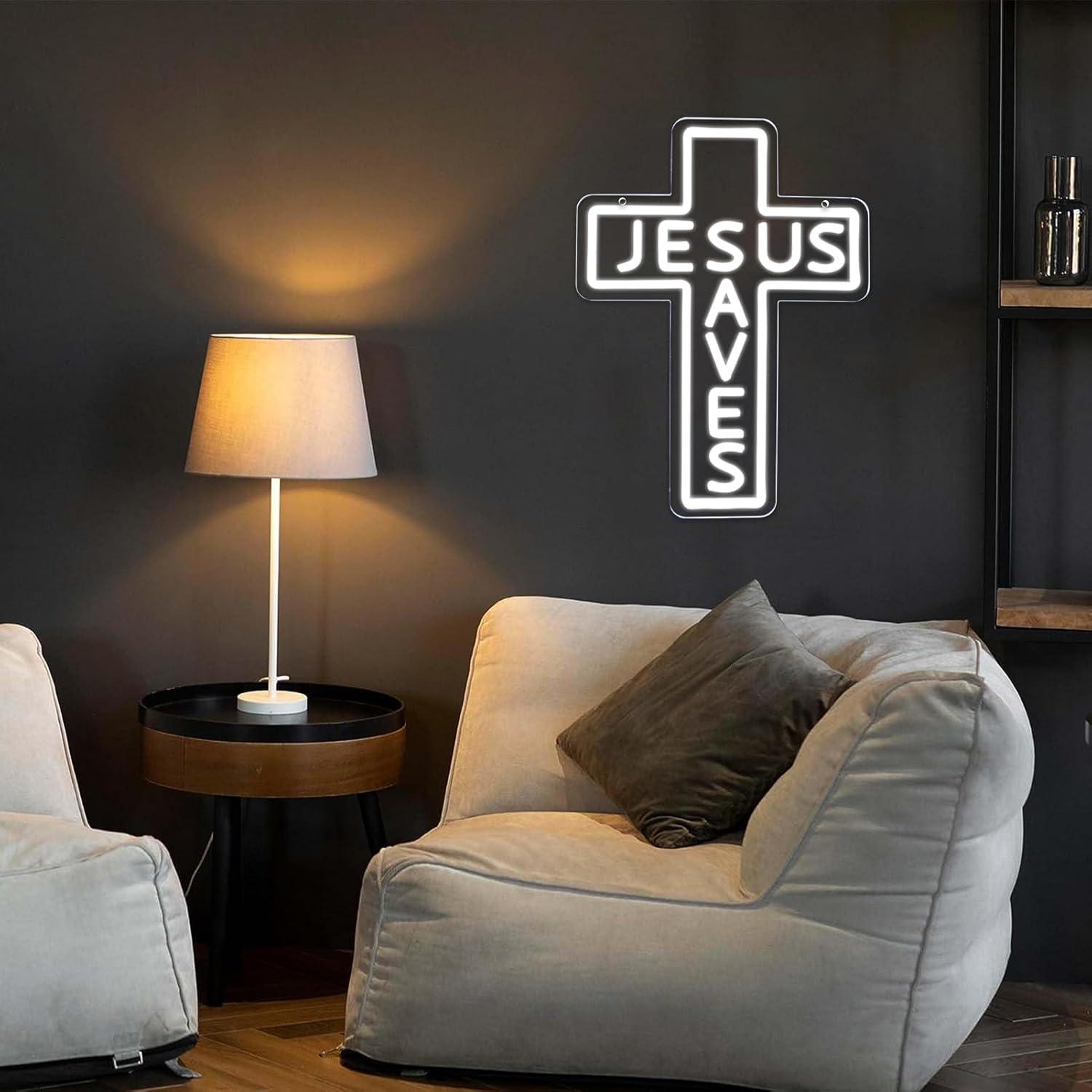 Jesus Saves Cross Neon Signs U - Led Lighting Wall Decor review and price