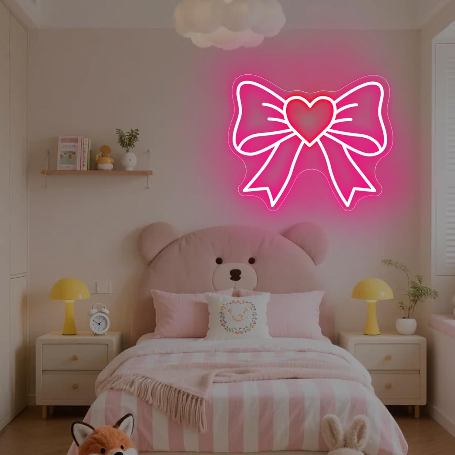 Bow Neon Signs USB Dimmable LE - Led Lighting Wall Decor review and price
