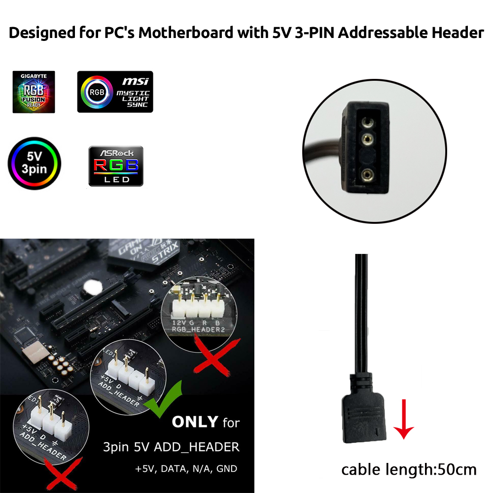 5V ARGB 3Pin Header for Asus A - Ambient Led Strip review and price