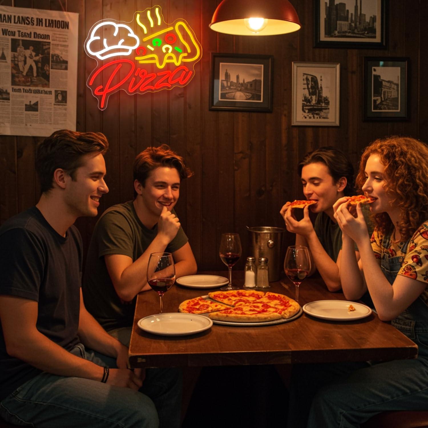 Pizza Neon Sign Colorful Pizza - Led Lighting Wall Decor review and price